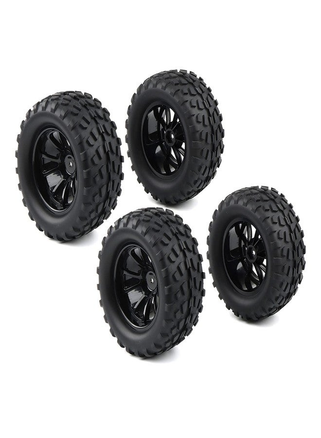 Rowiz 4X RC 1/10 Scale Monster Truck Tires Gravel Tread w/ 5 Spokes Wheel Rim Black RC Parts for Stampede HSP Redcat Volcano XTE PRO etc - Image 2